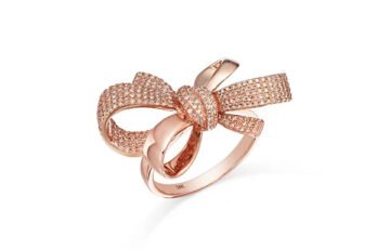 14K Rose Gold Diamond Bow Ring (2)