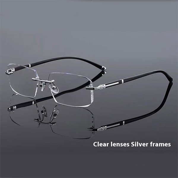 Diamond Cut Rimless Eyeglasses Anti Blue Light 5
