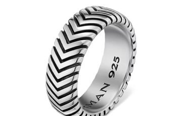 Men's Sterling Silver Chevron Band Ring (1)