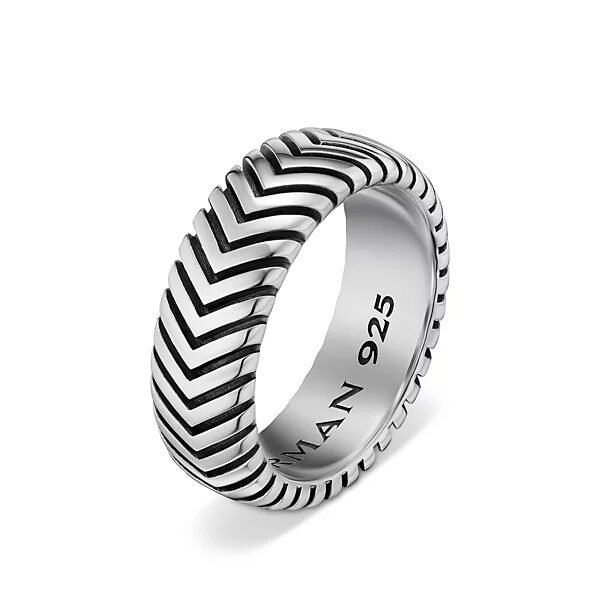 Men's Sterling Silver Chevron Band Ring