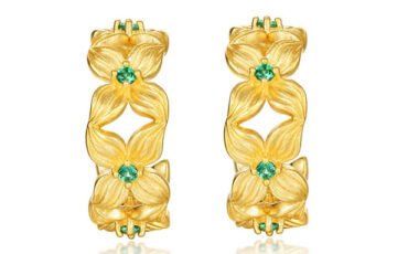 S925 Gold-Plated Four-Leaf Clover Earrings (2)