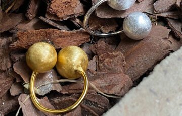S925 Sterling Silver Brushed Ball Open Ring (4)