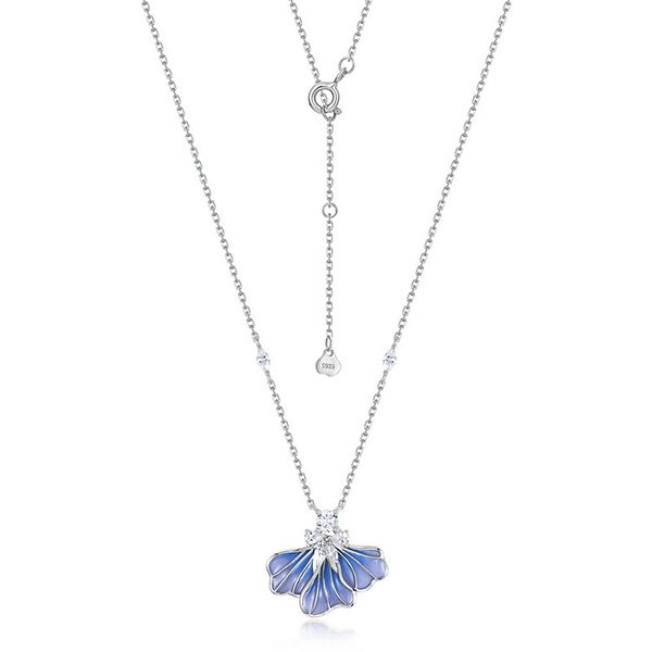 Flower Necklace 925 silver O-chain with spring clasp, extender and S925 tag
