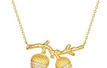 Hazelnut Gold Necklace S925 Silver Zirconium (1)
