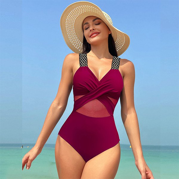 2025 One Piece Mesh Bikini Swimsuit Women 8
