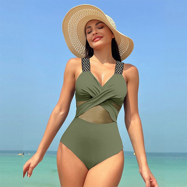 2025 One Piece Mesh Bikini Swimsuit Women 9