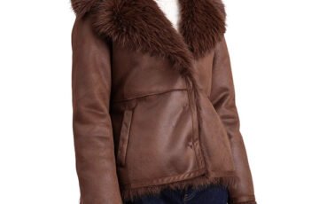 Bagatelle Faux Shearling Jacket in Java (3)