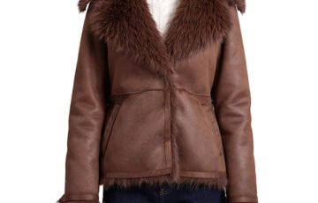 Bagatelle Faux Shearling Jacket in Java (5)