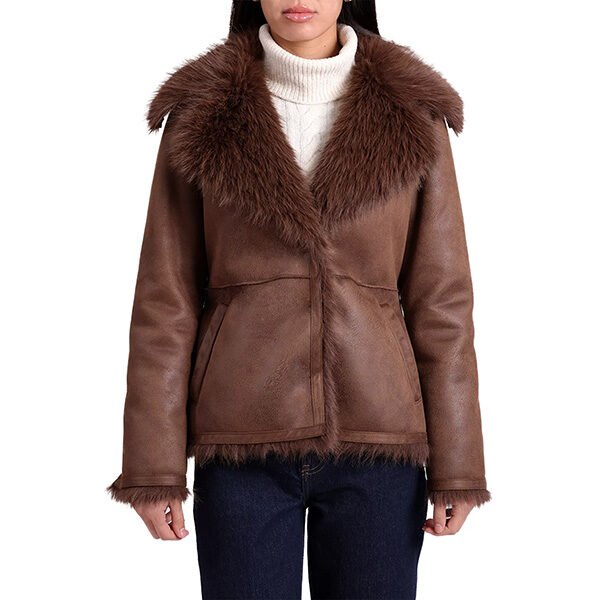 Bagatelle Faux Shearling Jacket in Java