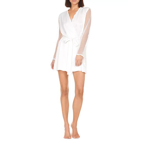 Flora Nikrooz Charmeuse Robe in Ivory 3 Flora Nikrooz Charmeuse Robe in Ivory - Image 3