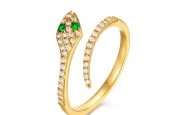 S925 Gold-Plated Colorful Snake Ring (3)