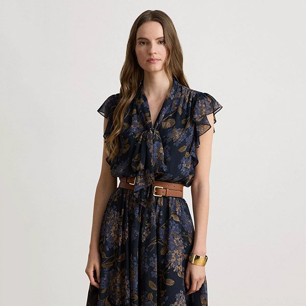 Floral Midi Dress - Georgette