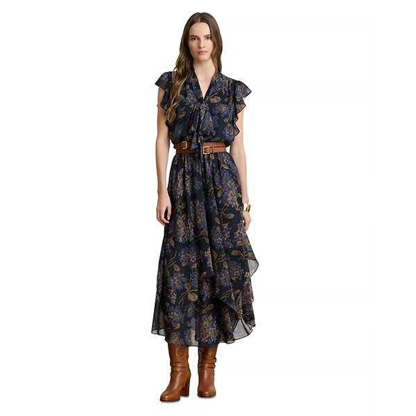 Floral Midi Dress - Georgette