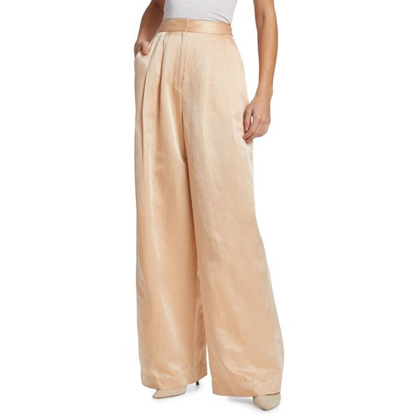 Adam Lippes Satin Pleated Pants 1