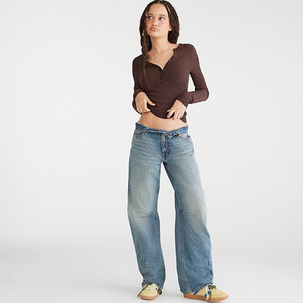 Barrel Leg Baggy Jeans 1