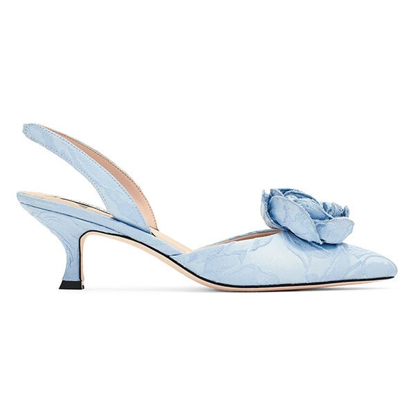 Carnegie Ice Blue Kitten Heel