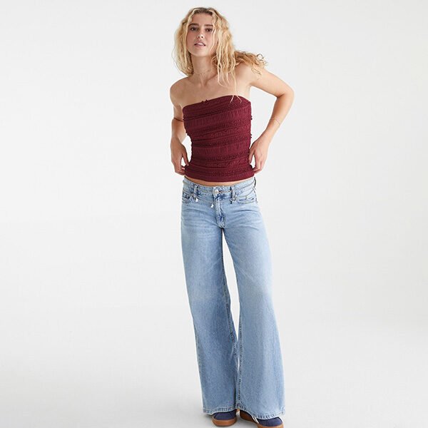 Lace Ruffle Tube Top