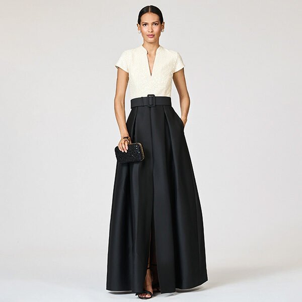 Arden Sequin And Mikado Gown