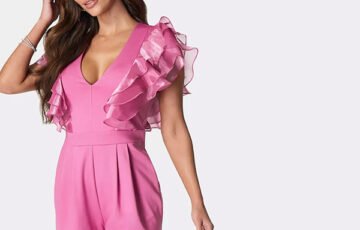 Bebe Organza Ruffle Romper-Orchid (3)