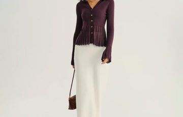 Purple Ribbed Knit Cardigan (1)