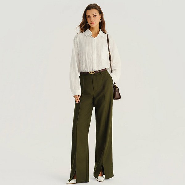 Green Straight Leg Work Pants 1