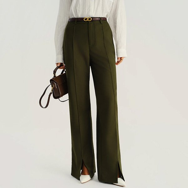 Green Straight Leg Work Pants 2