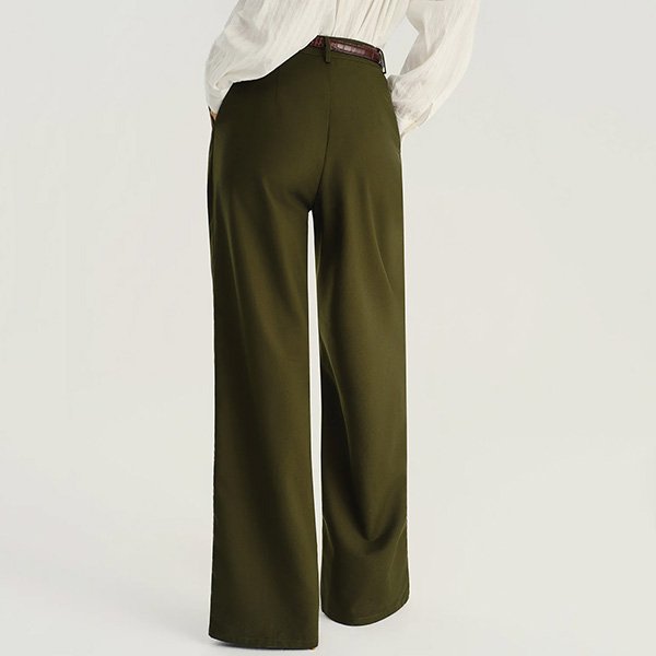 Green Straight Leg Work Pants 3