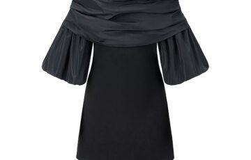 STAUD Harper Mini Dress in Black (1)