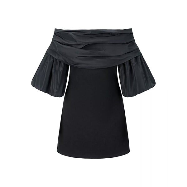 STAUD Harper Mini Dress in Black