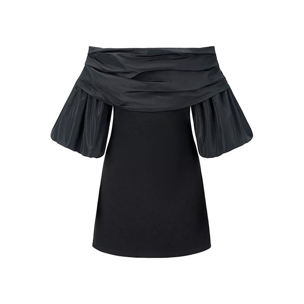 STAUD Harper Mini Dress in Black