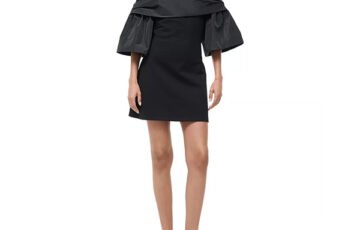 STAUD Harper Mini Dress in Black (3)