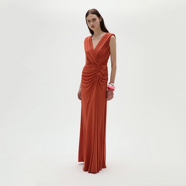Amsale Jersey Draped Gown 2 Amsale Jersey Draped Gown - Image 2