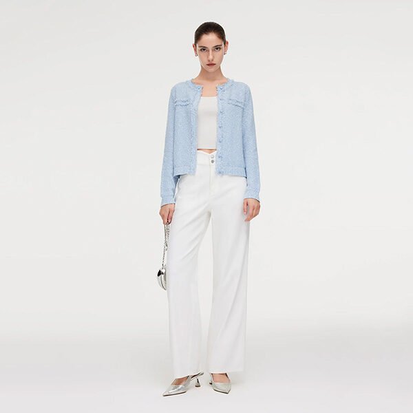 Goelia1995 Frayed Edge Knit Cardigan