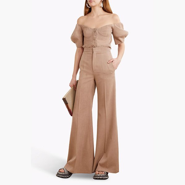 Chloé Off-the-Shoulder Wool-Twill Top – Luxury Style (2)