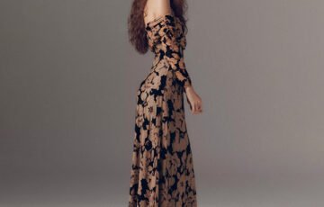 AFRM Arielle Velvet Off-Shoulder Maxi Dress (4)