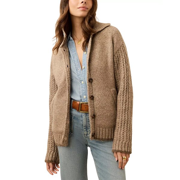 Faherty Lost Trails Cardigan in Oatmeal 1 Faherty Lost Trails Cardigan in Oatmeal