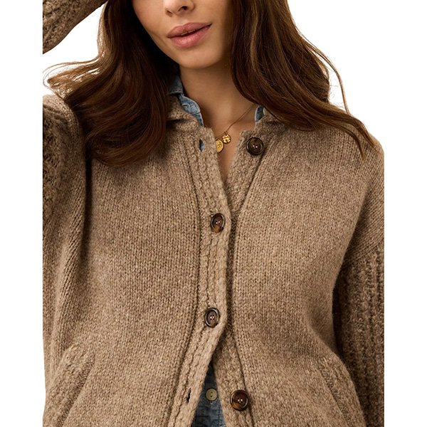 Faherty Lost Trails Cardigan in Oatmeal 2 Faherty Lost Trails Cardigan in Oatmeal - Image 2
