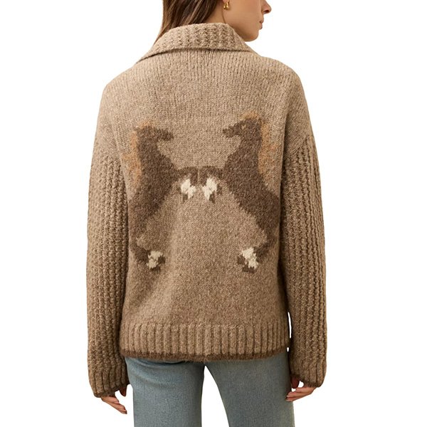 Faherty Lost Trails Cardigan in Oatmeal 3 Faherty Lost Trails Cardigan in Oatmeal - Image 3