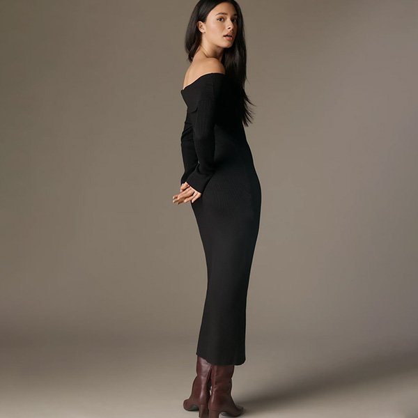 Glamorous Petite Off-Shoulder Midi Dress (3)