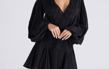 HOUSE OF CB Gianna Beaded Dress in Black (8)