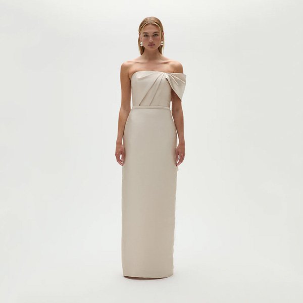 Amsale Mikado Bow Column Gown (5)
