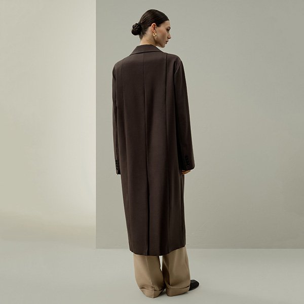 lilysilk wool coat chestnut - Image 3