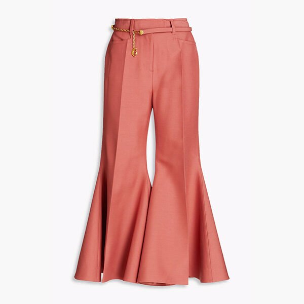 ZIMMERMANN Cropped Wool-Blend Flared Pants