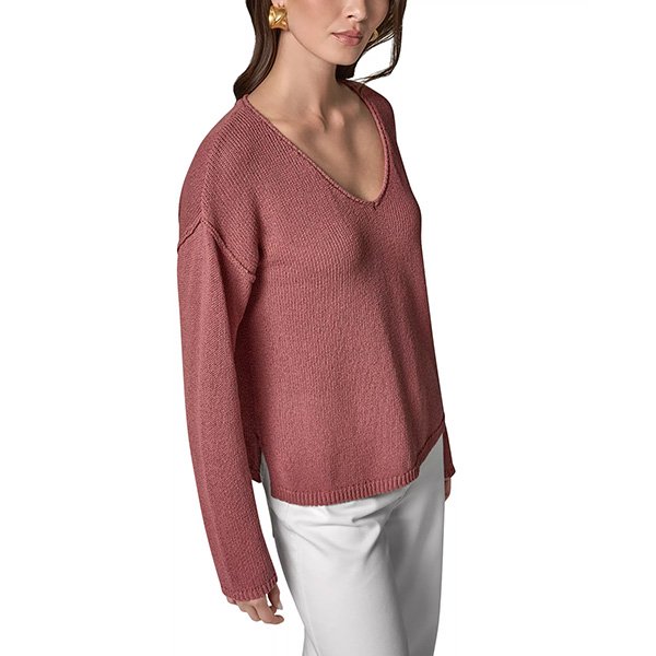 V Neck Sweater - Drop Shoulder