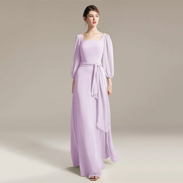 Elegant AW Claribel Dress | Lilac Chiffon