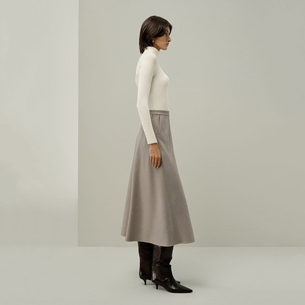 LILYSILK Silk Wool Skirt | A-Line Midi Skirt - Image 2