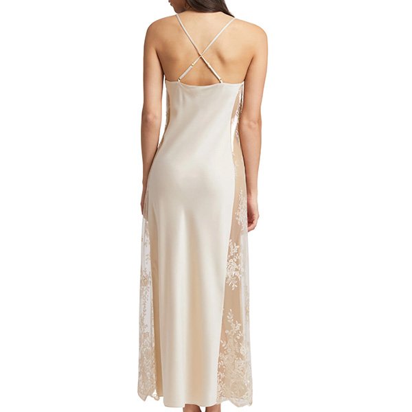 Rya Collection Darling nightgown with bias-cut satin and sheer lace panels