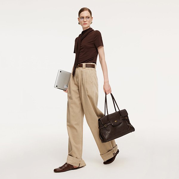 goelia1995 Denim Jeans | Cream Wide Leg with Belt