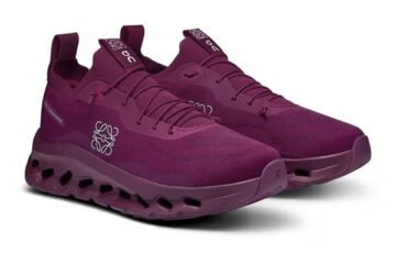 Designer Sneakers On Running x LOEWE Cloudtilt Cherry knit with CloudTec Phase sole and Anagram logo