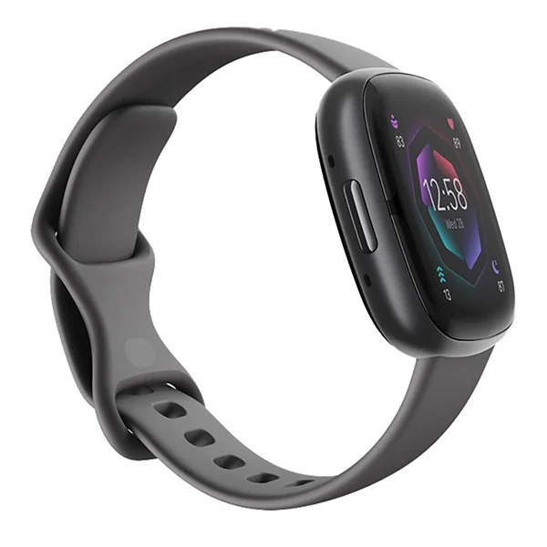 Fitness Smartwatch Fitbit Sense 2 side profile showing button and curved band